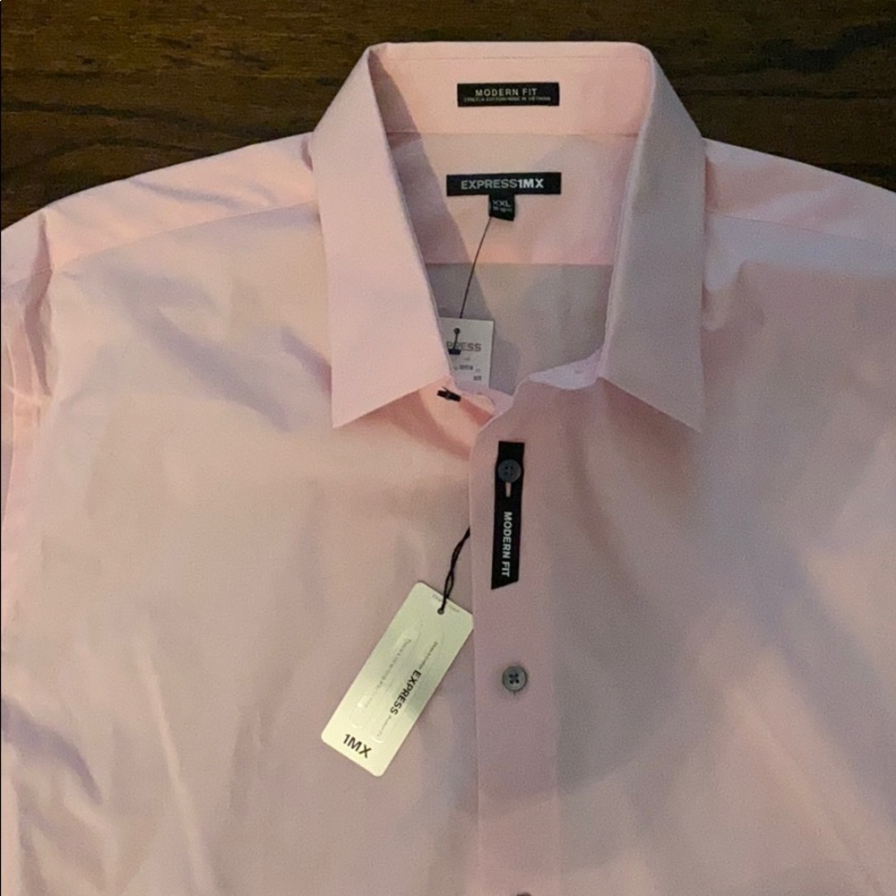 Express Dress Shirt XXL 18-18 1/2 Light Pink - Picture 2 of 3
